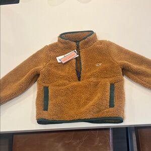 Vineyard Vines 3t Cozy Brown Fleece Pullover